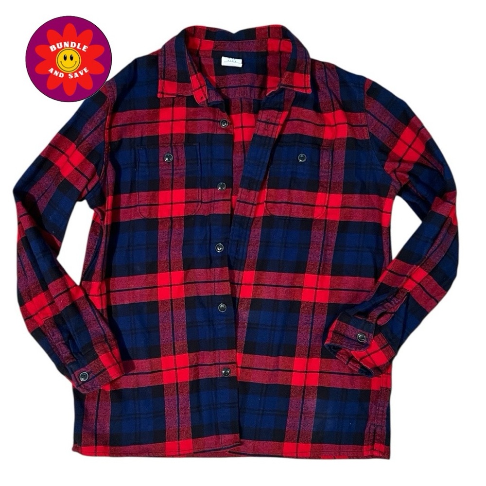 GAP Plaid Kids L Flannel Shirt - Red and Blue